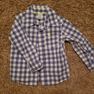 Blue & White Checkered Button Up